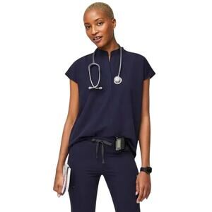 FIGS Rafaela Oversized Scrub Top Women’s Plus Size XXL  Navy Antimicrobial